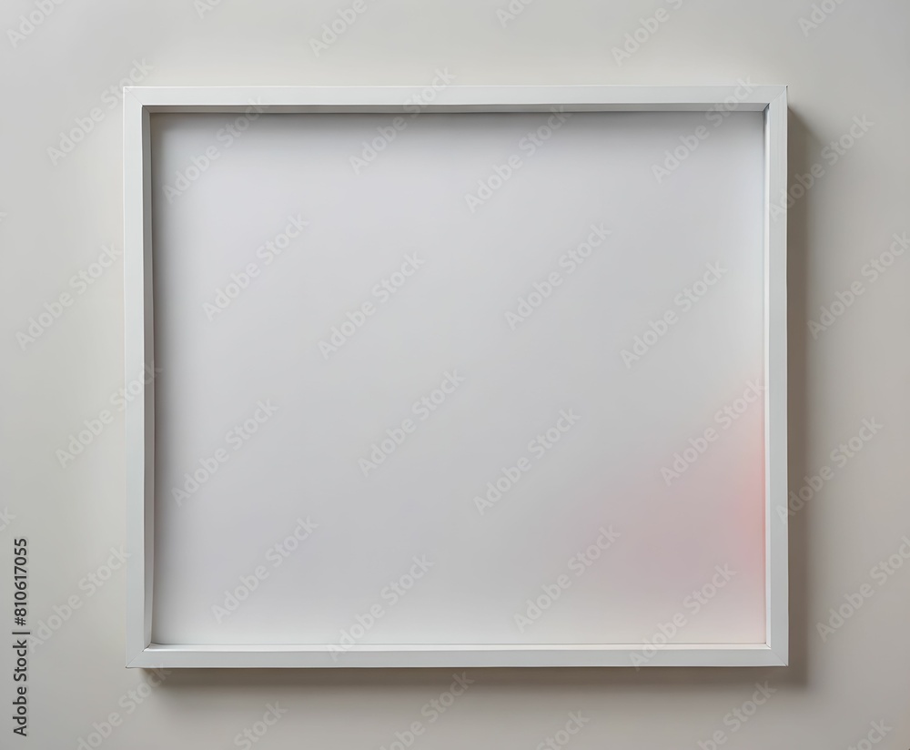 white frame on wall. 3D rendering