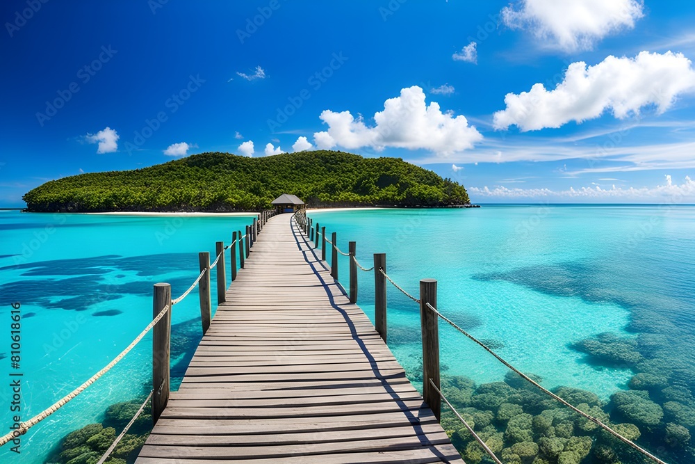 View of wooden bridge