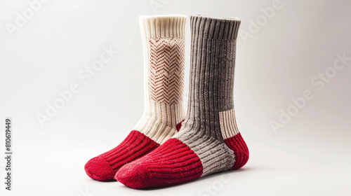 Stylish socks isolated on white background