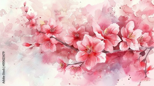 Cherry Blossom Whispers  Watercolor Poetry in Pastels