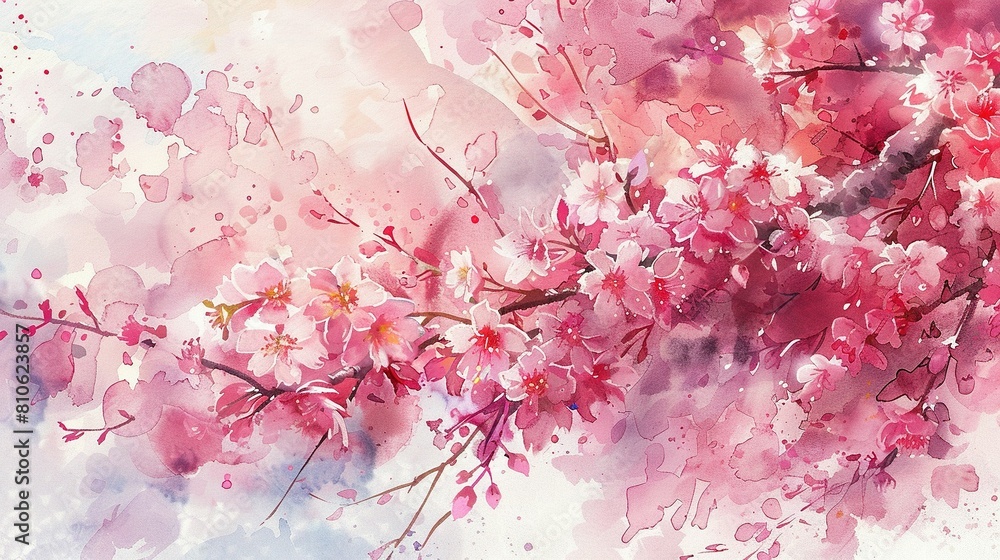 Cherry Blossom Whispers: Watercolor Poetry in Pastels