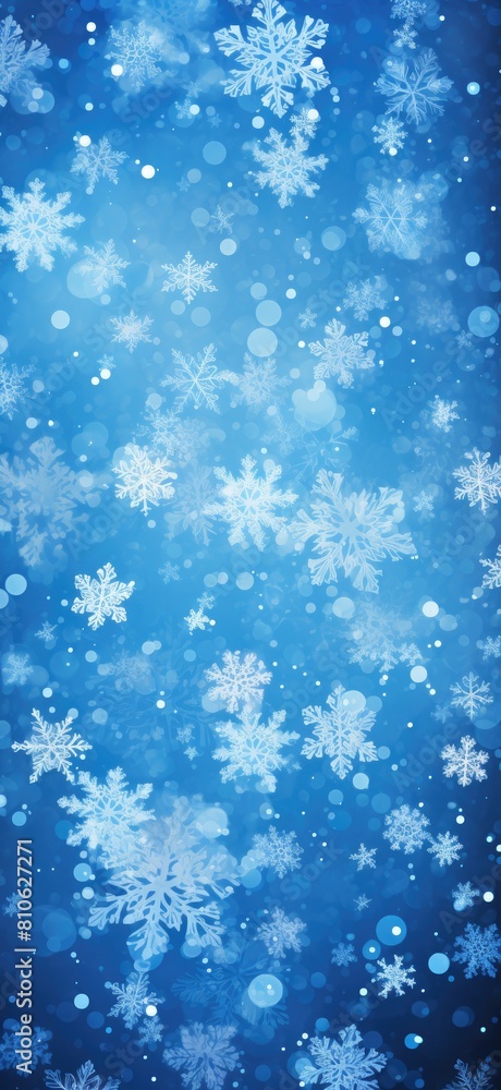 Blue background with white snowflakes Blue background with white snowflakes