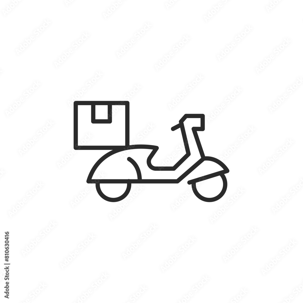 Delivery scooter icon representing fast and efficient urban courier services. Ideal for topics related to express shipping, logistics, and on-demand transport of packages and mail. Vector illustration Delivery scooter icon representing fast and efficient urban courier services. Ideal for topics related to express shipping, logistics, and on-demand transport of packages and mail. Vector illustration