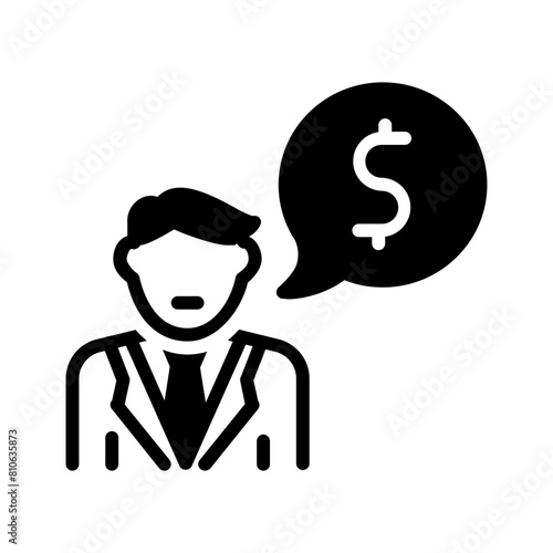 Vector solid black icon for Financial adviser