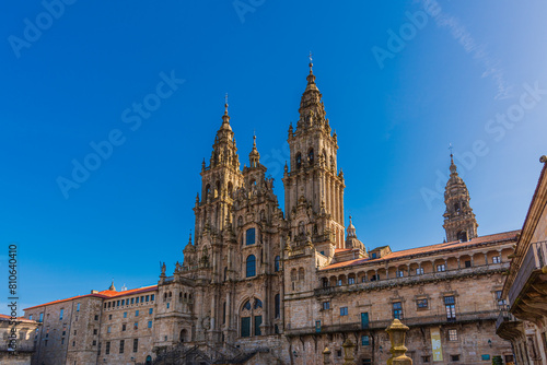 Santiago de Compostela, Spain.  The cathedral of Santiago de Compostela. UNESCO World Heritage Site.