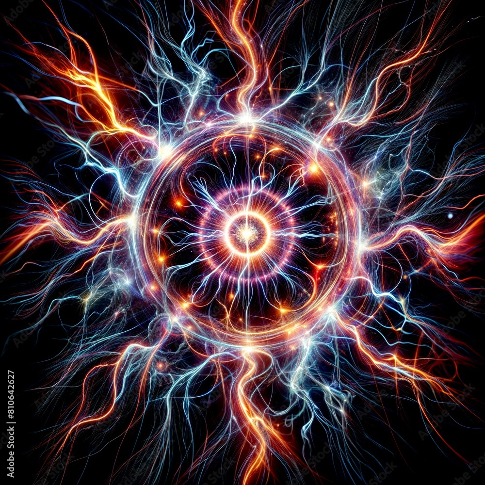 Glowing Plasma Vortex on a Dark Background Glowing Plasma Vortex on a Dark Background