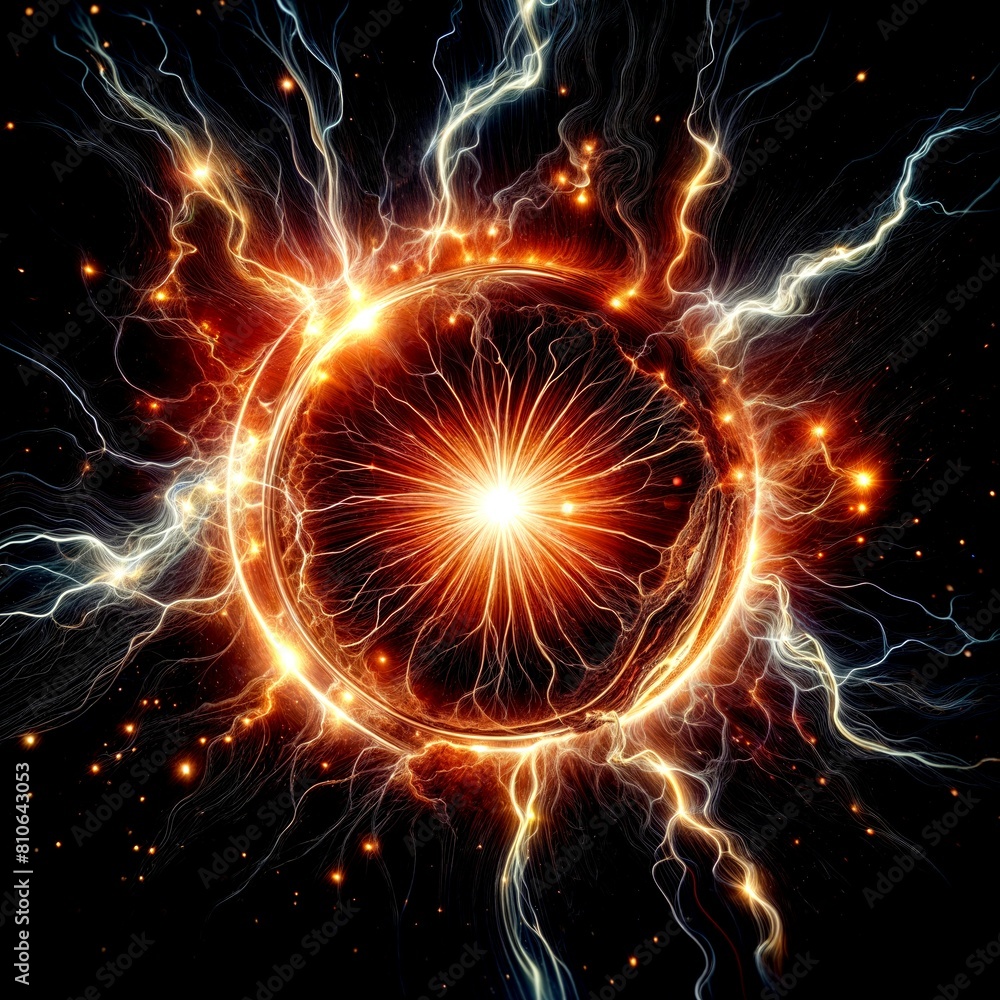 Glowing Plasma Vortex on a Dark Background Glowing Plasma Vortex on a Dark Background