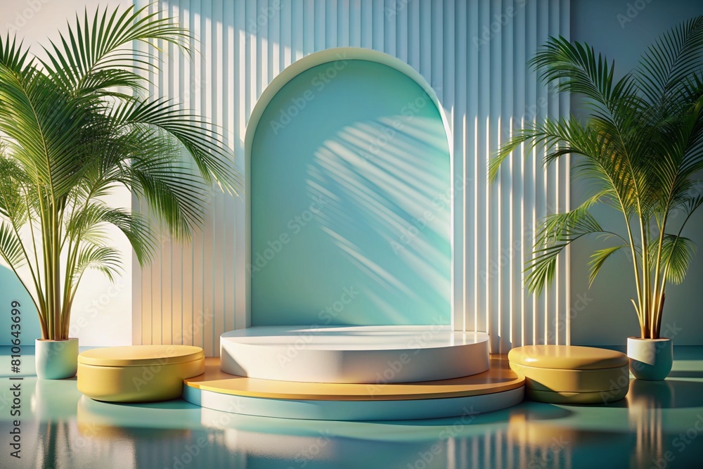 minimal scene with platform Summer background vector 3d rendering with podium. stand minimal scene with platform Summer background vector 3d rendering with podium. stand