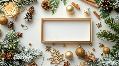 Create a sleek and stylish New Year mockup with a simple yet elegant frame design, Generated by AI