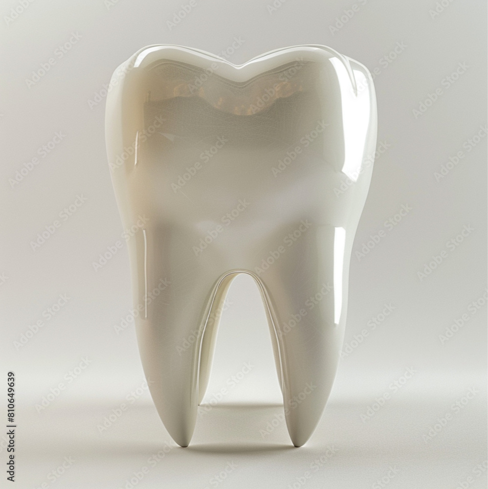 a clean, 3D model of a tooth on a solid white background, straight-on view. The tooth is pristine with smooth surfaces and natural color variations. a clean, 3D model of a tooth on a solid white background, straight-on view. The tooth is pristine with smooth surfaces and natural color variations.
