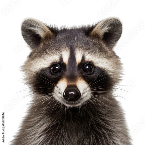 This is a photo of a raccoon. It has dark fur around its eyes and a long tail. It is looking at the camera with a curious expression.