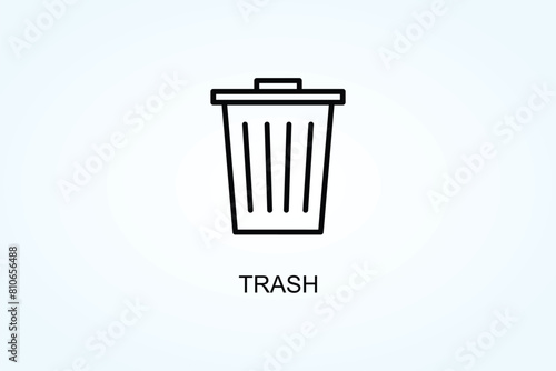 Trash Vector  Or Logo Sign Symbol Illustration