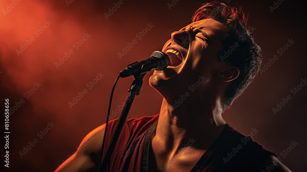 portrait of a charismatic singer belting out a powerful melody, portrait of a charismatic singer belting out a powerful melody,