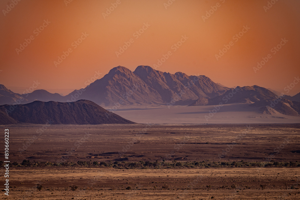 Fototapeta premium sunset in the mountains, Namibi Desert