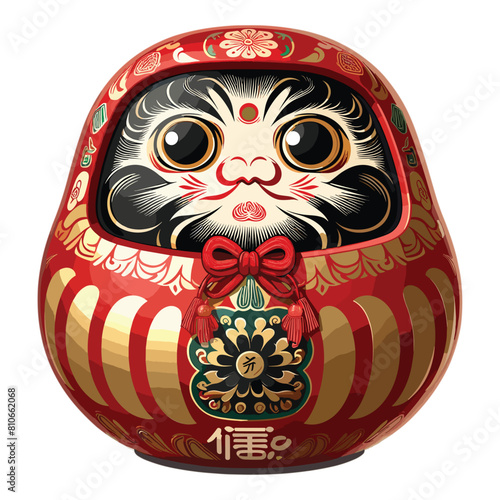 Daruma Japanese wish doll vector illustration
