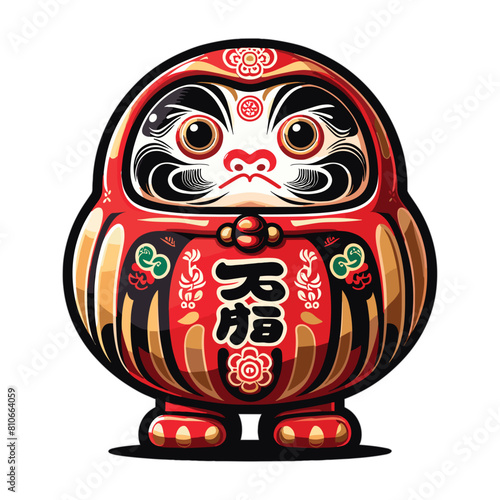 Daruma Japanese wish doll vector illustration