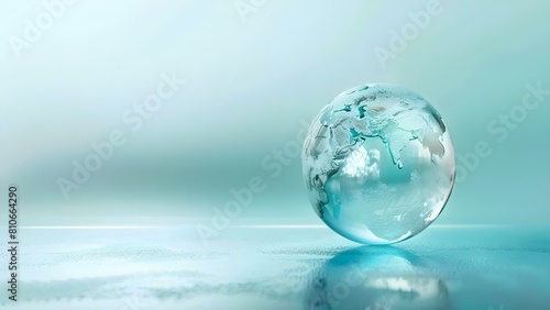 Embracing Eco-Friendly Practices on Earth Day with a Glass Globe. Concept Earth Day  Eco-Friendly Living  Environmental Sustainability  Glass Globe  Green Practices