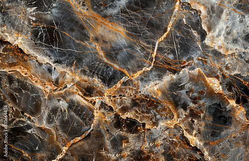 Create an elegant dark marble background with golden veins. Created with Ai