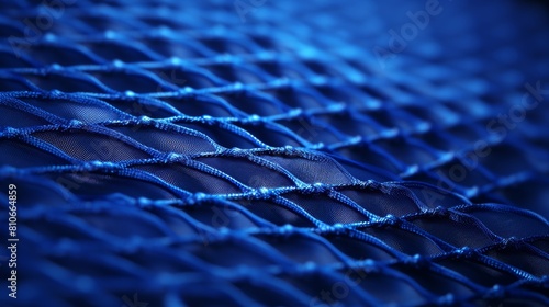 Blue abstract background with dots and weaving lines for data transmission security