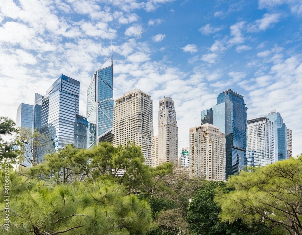 City skyline with sky backdrop City skyline with sky backdrop