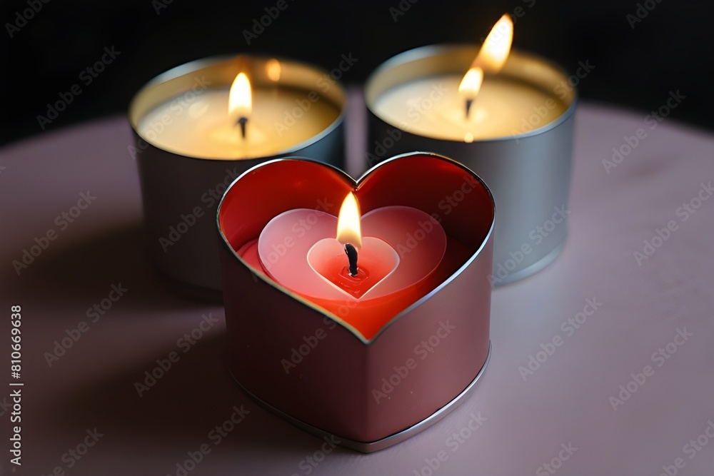 3. Set of three candles in heart-shaped container, great for adding warmth to any space.
3. Set of three candles in heart-shaped container, great for adding warmth to any space.