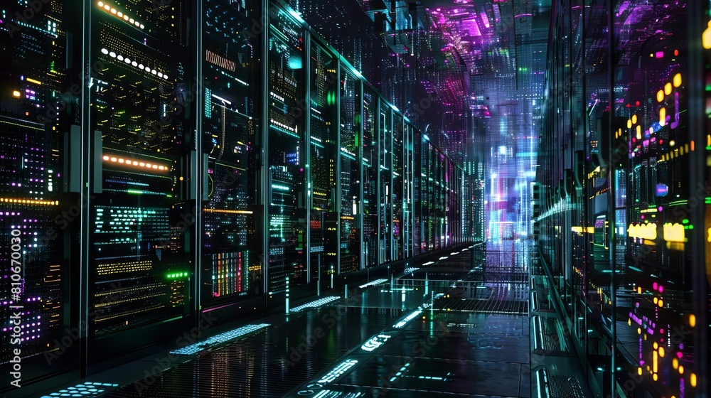 Dramatic visualization of data processing and computing power Dramatic visualization of data processing and computing power