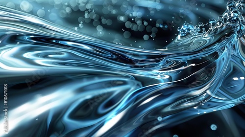 Futuristic fluid dynamics simulation in a hightech environment