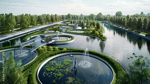 Hightech water recycling processes in sustainable urban planning photo