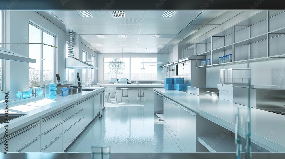 Obraz premium Modern laboratory environments emphasizing cleanliness and technology