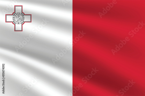 National Flag of Malta. Malta Flag. Waving Malta flag. 
