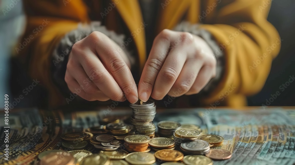 A person counts money, symbolizing personal finance management A person counts money, symbolizing personal finance management