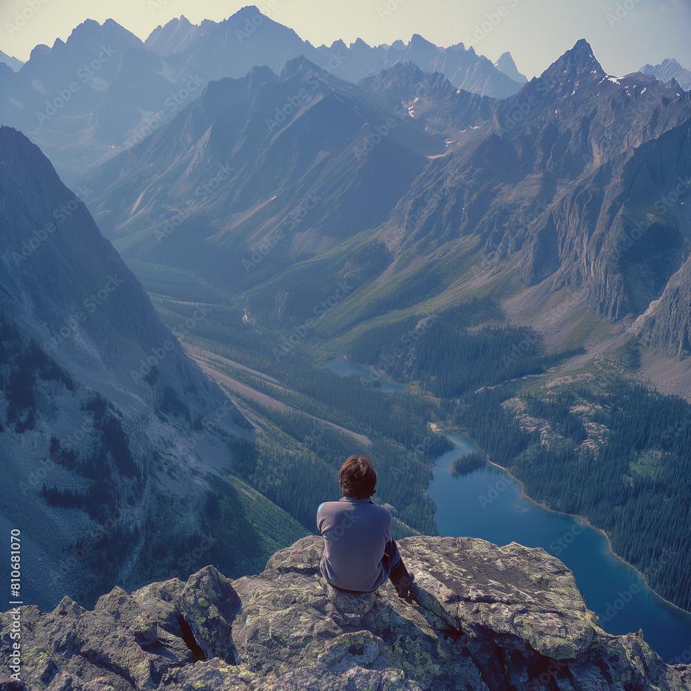 Fototapeta premium hiker in the mountains