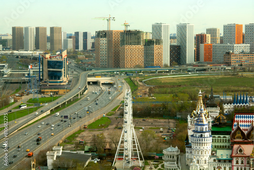 MOSCOW, Russia - April 20, 2024 : view from the Izmailovo Beta hotel on the North-Eastern chord. The North-Eastern chord is a new highway that will connect three districts of the capital photo