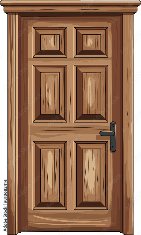 Wooden door clipart design illustration