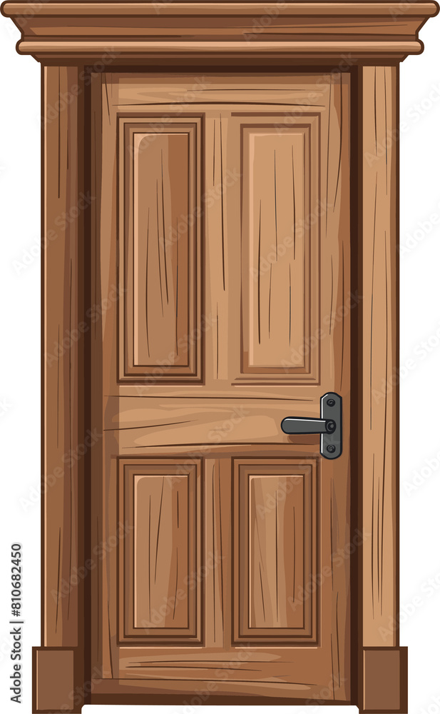 Wooden door clipart design illustration