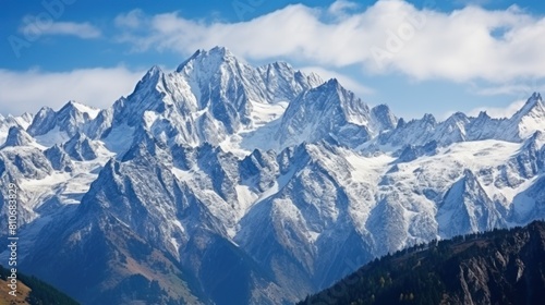 mountain range with snow-capped peaks,  © CStock