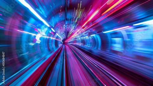 Wallpaper Mural Highspeed urban transportation depicted through dynamic light trails Torontodigital.ca