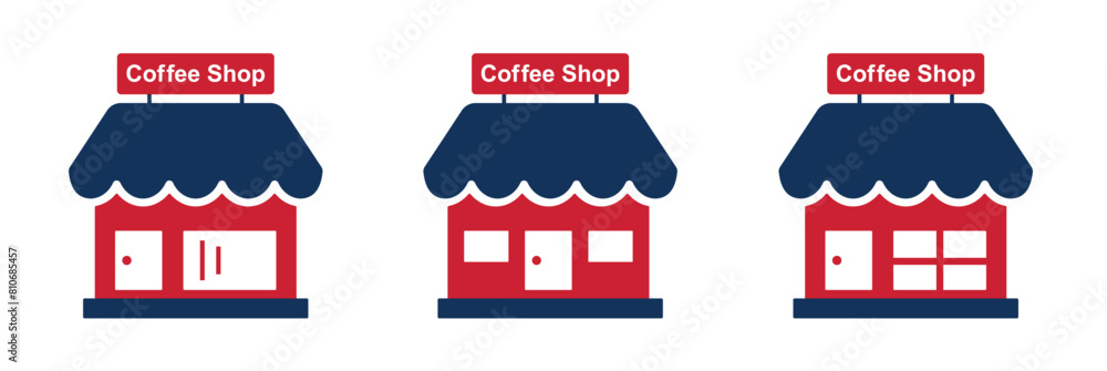 Naklejka premium Coffee shop icon. Cafe icon, vector illustration