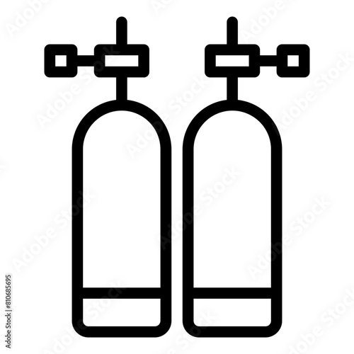 Oxygen Tank line icon illustration. Perfect for website mobile app presentation. Suitable for any user interface and user experience
