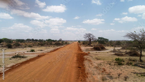 dirt road in savannah, dirt road in desert  (ID: 810686034)