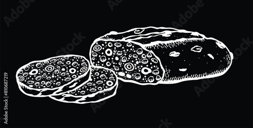 Vector illustration of an olive bread