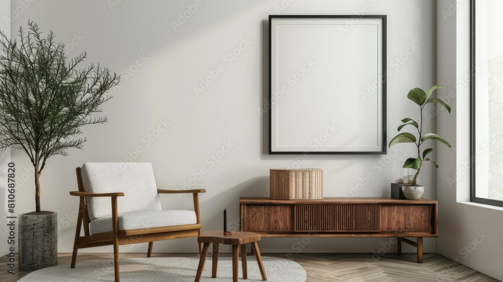 Modern interior with empty frame. Minimalistic design. Modern interior with empty frame. Minimalistic design.