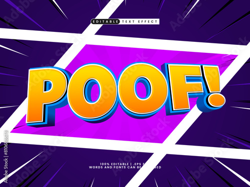 poof editable text effect in comic text style