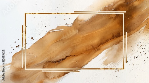 Abstract Gold and Brown Watercolor Art Background