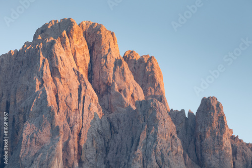 The northern side of Sasso Lungo at sunset from the Val Gardena area © TPhotography
