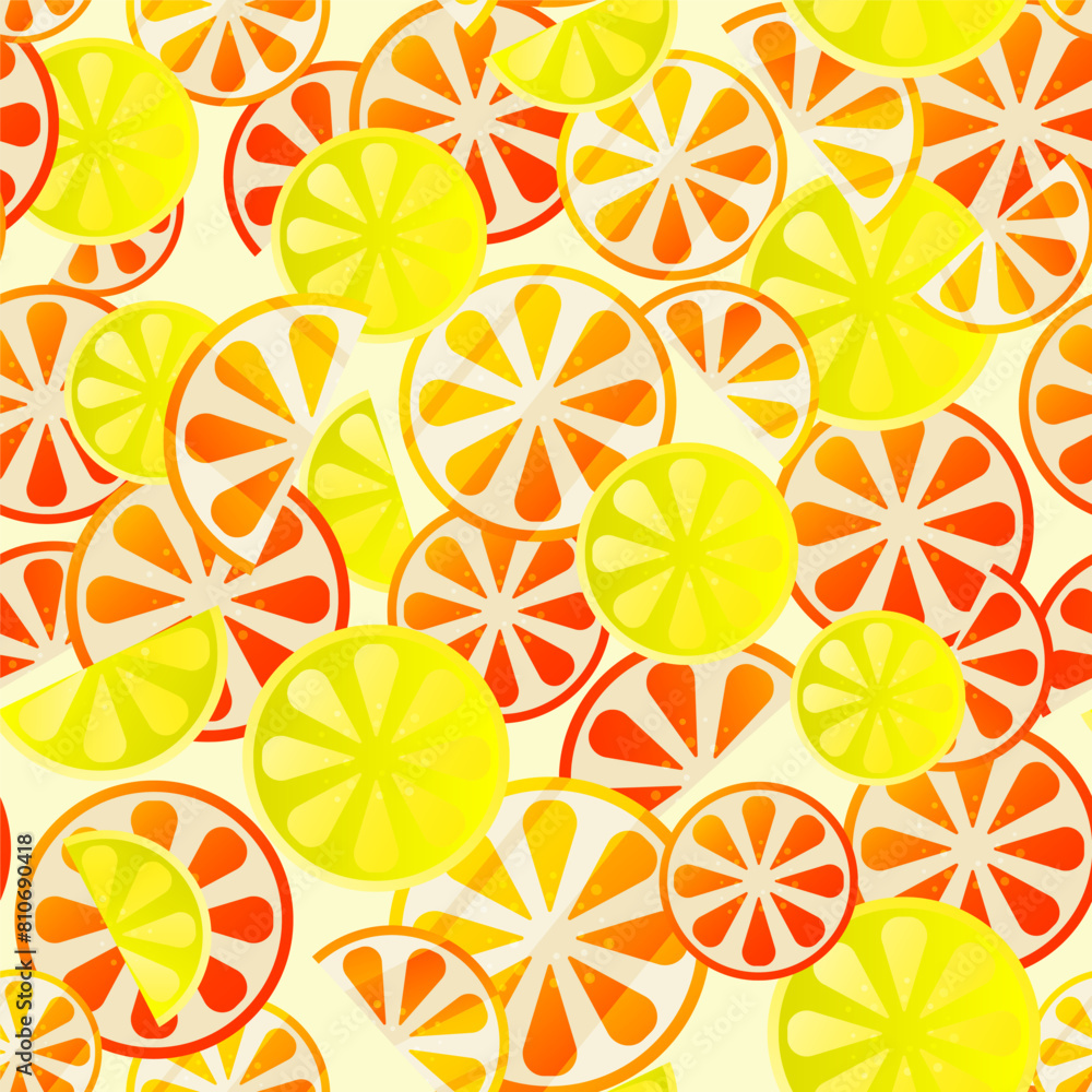Lemons and oranges, seamless pattern Lemons and oranges, seamless pattern