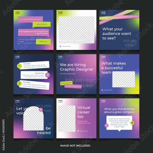 Social Media Instagram Feed Flyer Template Social Event Organizer Modern