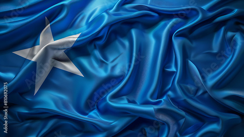 Realistic Somalia Flag Background In Silk Texture Style