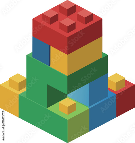 illustration children s toy of a colorful building blocks