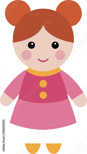 illustration children s toy of a cute doll girl